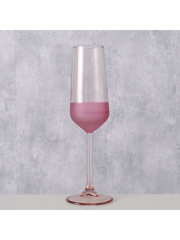Boltze Kieliszek "Moluna" w kolorze jasnoróżowym do szampana - wys. 23 cm rozmiar: onesize