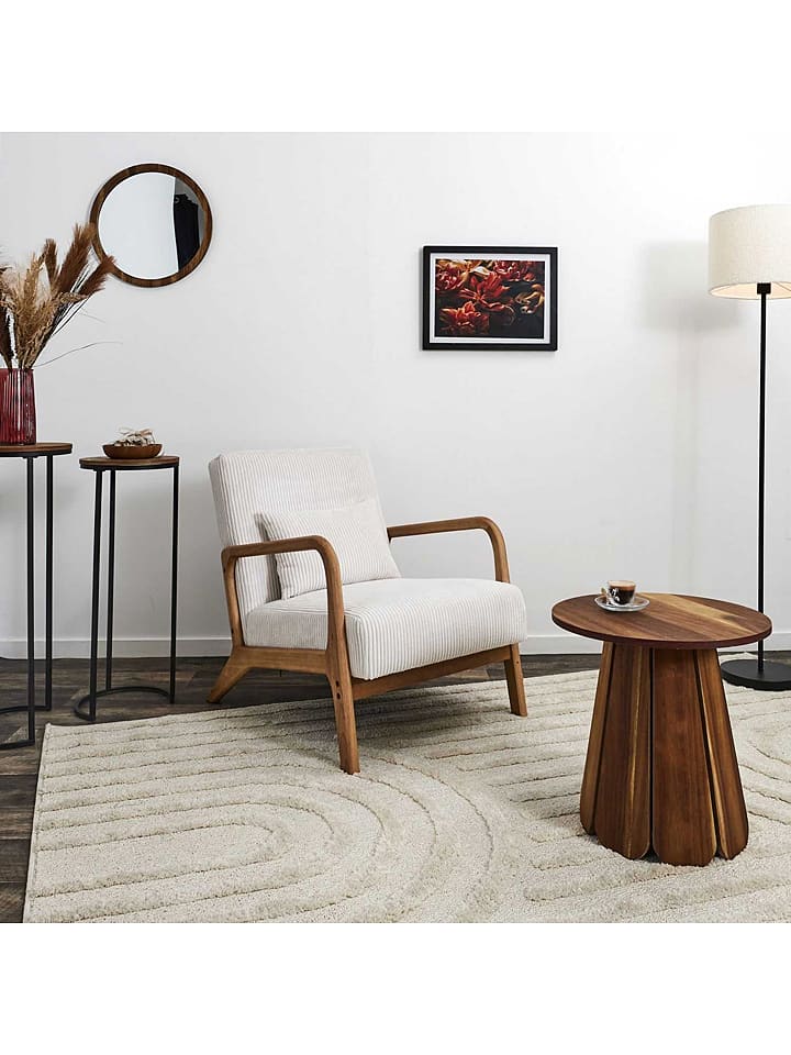 THE HOME DECO FACTORY Fotel w kolorze białym - 64,5 x 75 x 86 cm rozmiar: onesize