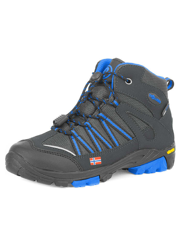 Trollkids Buty turystyczne "Lofoten Hiker Mid" w kolorze czarno-niebieskim rozmiar: 38