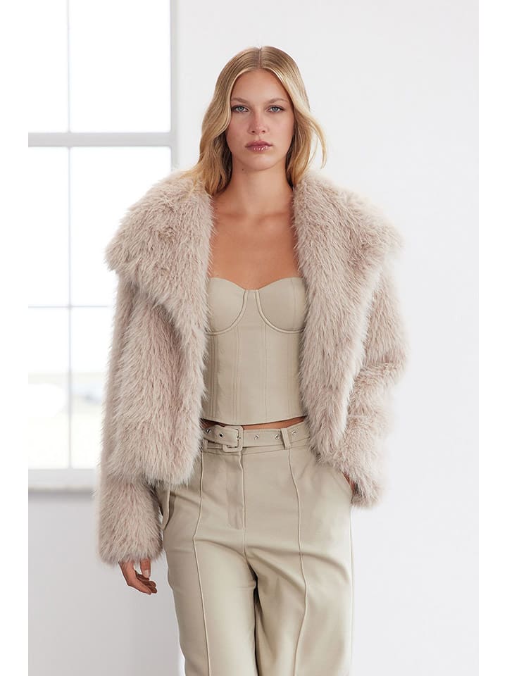 trendyol Kurtka przejściowa w kolorze beżowym rozmiar: L