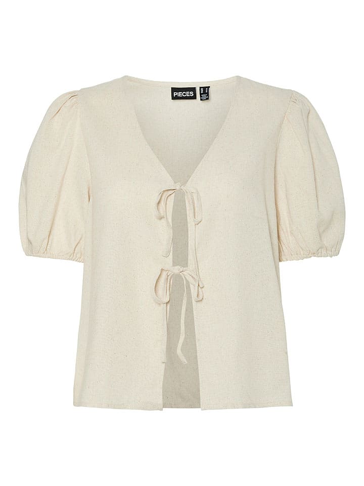 Pieces Top "Frieda" w kolorze kremowym rozmiar: M