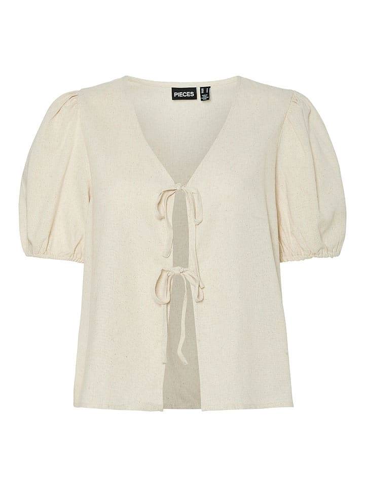 Pieces Top "Frieda" w kolorze kremowym rozmiar: M