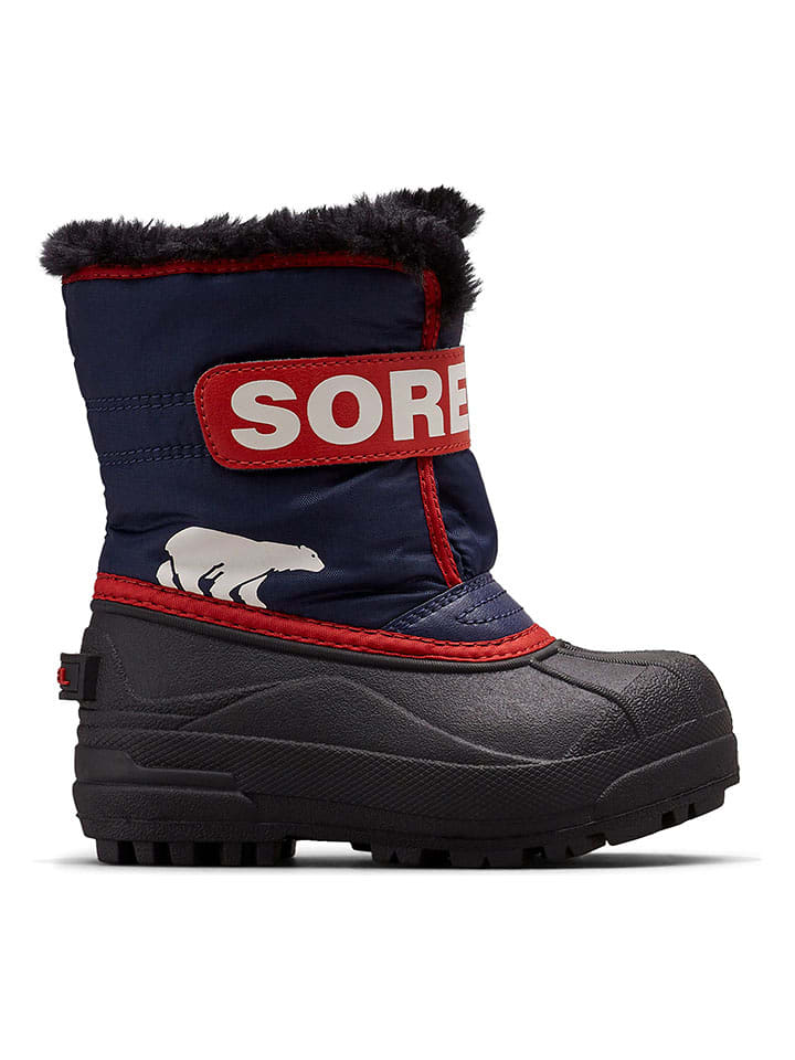 Sorel Botki zimowe "Snow Commander" w kolorze czarno-czerwonym rozmiar: 26