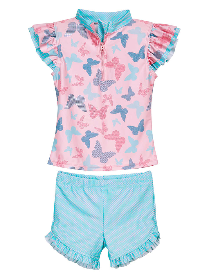 Playshoes 2-częściowy zestaw kąpielowy w kolorze jasnoróżowo-turkusowym rozmiar: 122/128