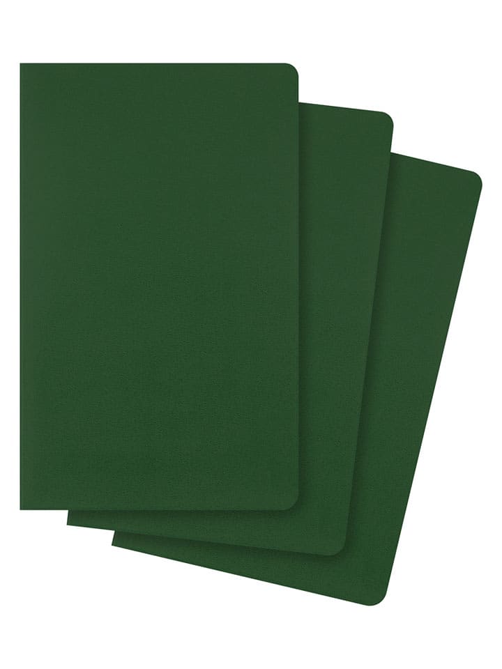 Moleskine Notatniki (3 szt.) w kolorze zielonym w linię - 13 x 21 cm rozmiar: onesize