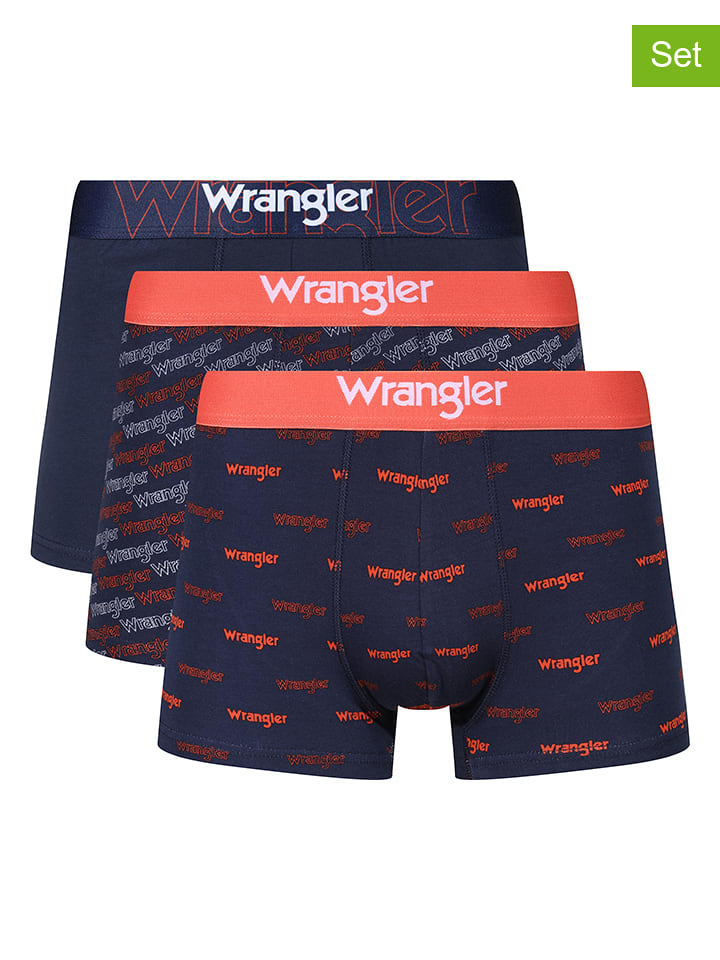 Wrangler Bokserki (3 pary) "Graph" w kolorze granatowym rozmiar: L