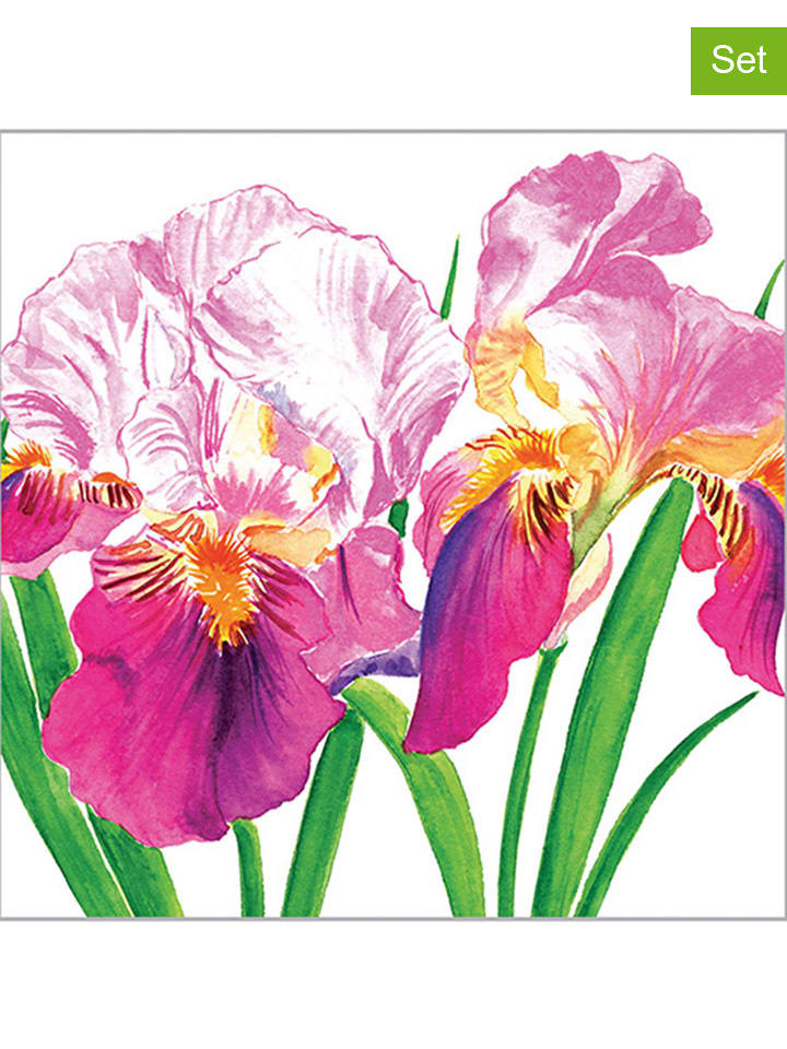 ppd Serwetki (40 szt.) "Sweet Iris" w kolorze różowo-zielonym rozmiar: onesize