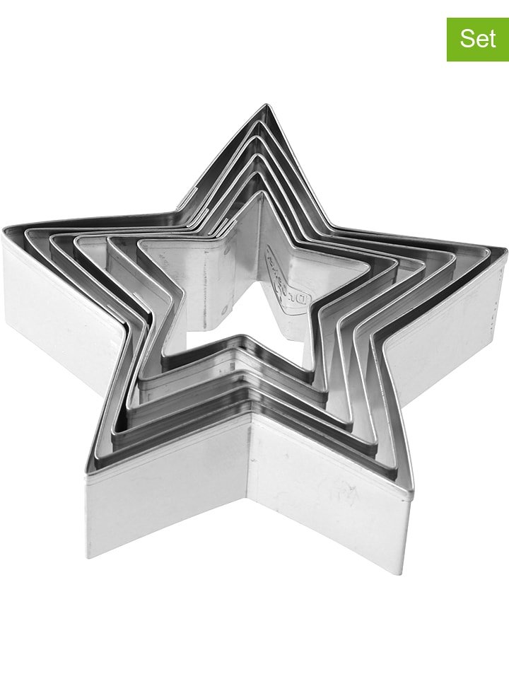 Dr. Oetker Wykrawacze (6 szt.) w kolorze srebrnym do ciasteczek rozmiar: onesize