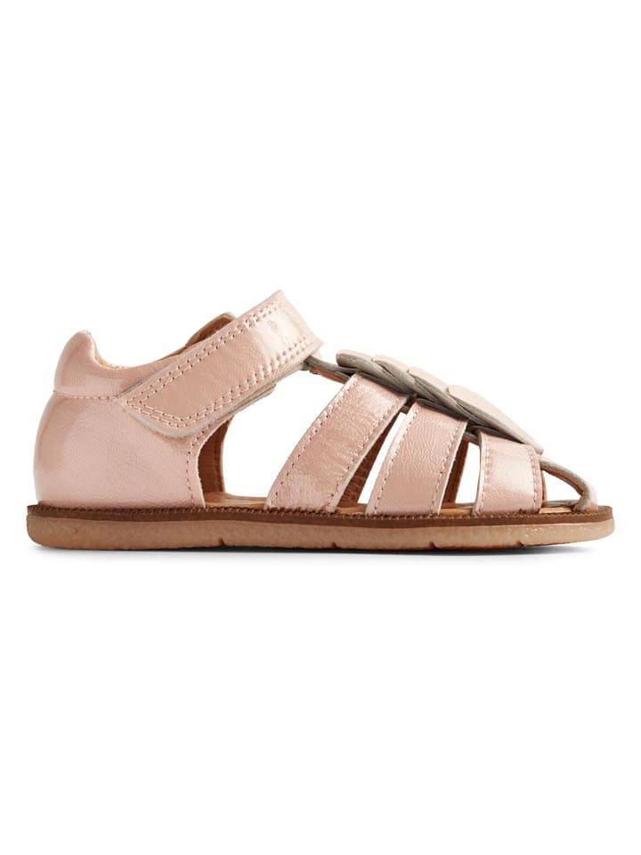 Wheat Skórzane półsandały w kolorze jasnoróżowym rozmiar: 26