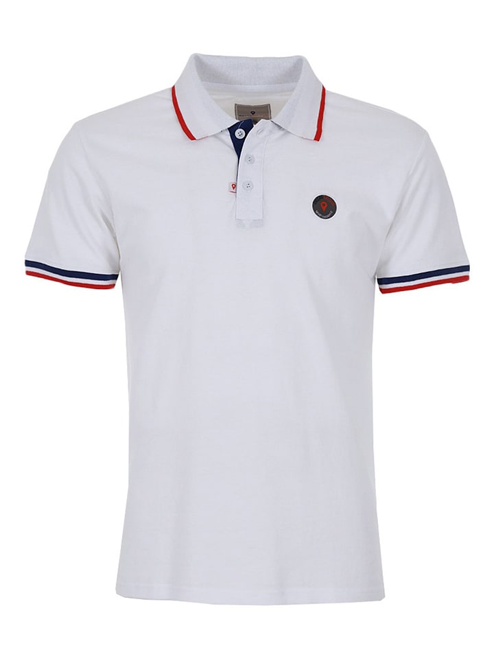 Peak Mountain Koszulka polo "Cody" w kolorze białym rozmiar: L