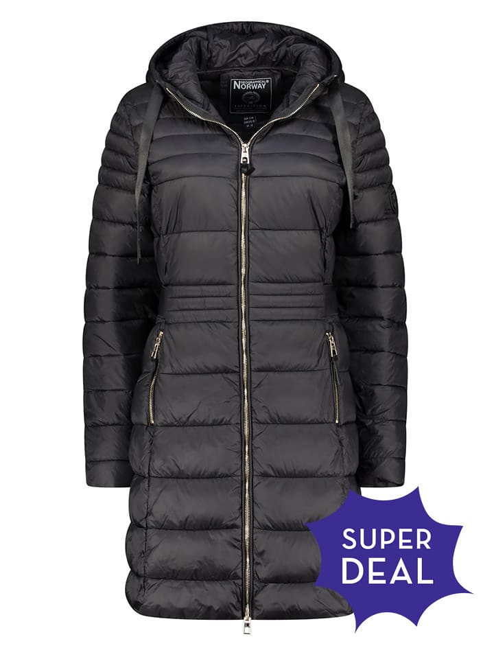 Geographical Norway Kurtka pikowana w kolorze czarnym rozmiar: M