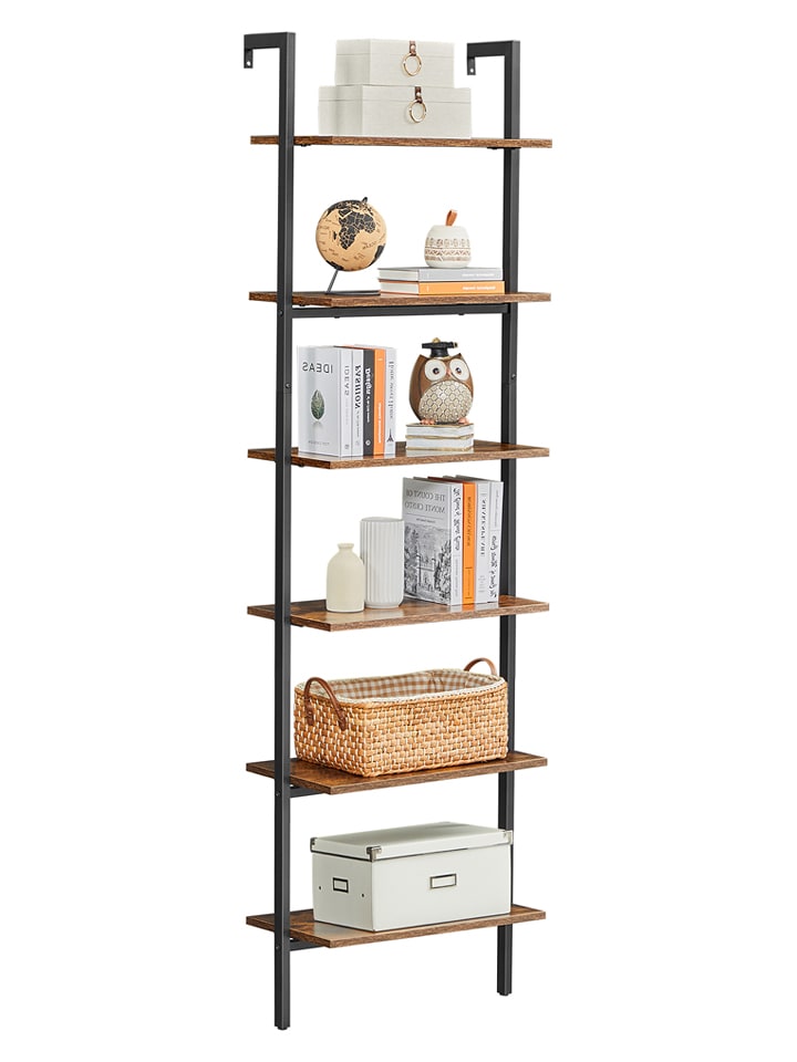 VASAGLE Regał stojący w kolorze jasnobrązowo-czarnym - 60 x 204,8 x 30 cm rozmiar: onesize