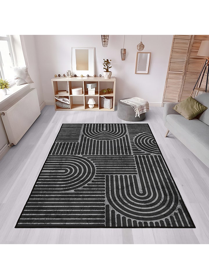 CARPET DIEM Dywan w kolorze szaro-czarnym rozmiar: 100x200 cm