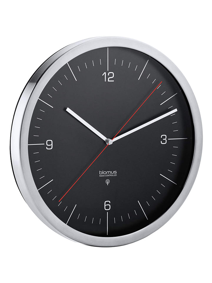 Blomus Zegar radiowy "Crono" w kolorze czarnym - Ø 24 cm rozmiar: onesize