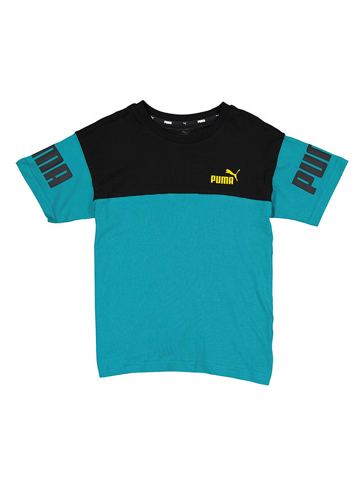 Puma Koszulka w kolorze turkusowo-czarnym rozmiar: 152
