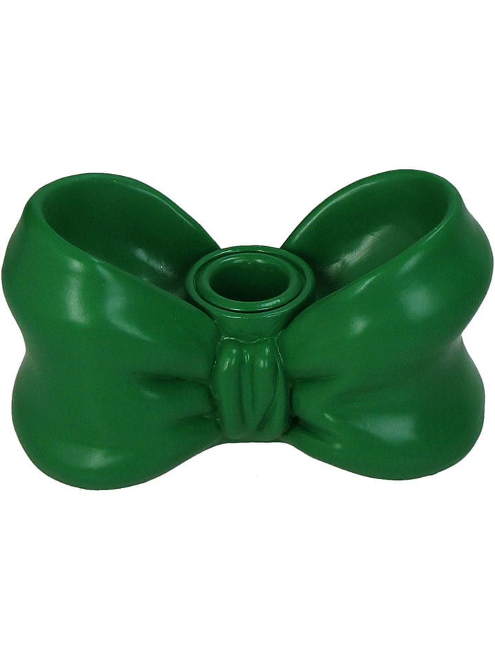 Kersten Świecznik "Bow" w kolorze zielonym - 13,5 x 7 x 7 cm rozmiar: onesize