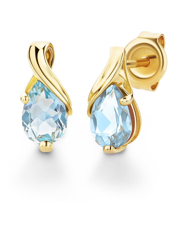 Diamant Exquis Złote kolczyki-wkrętki z topazami rozmiar: onesize