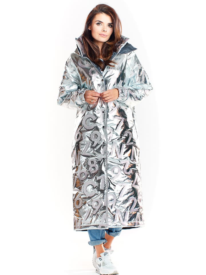 Awama Płaszcz zimowy w kolorze srebrnym rozmiar: L/XL