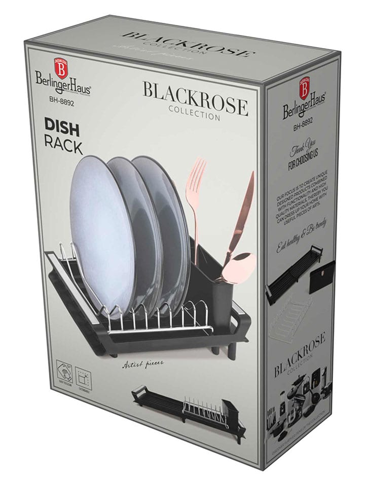 Berlinger Haus Ociekacz "Black Rose" w kolorze czarnym - 27,9 x 20 x 11,6 cm rozmiar: onesize