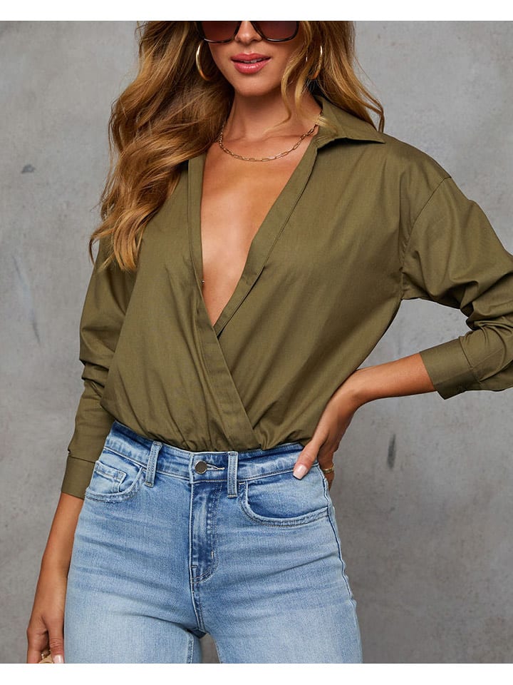 Milan Kiss Bluzka w kolorze khaki rozmiar: L