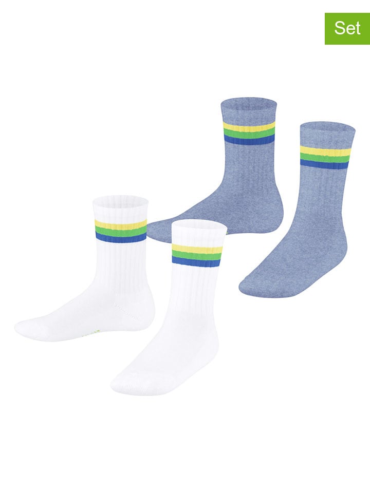 ESPRIT Skarpety (2 pary) w kolorze błękitno-białym rozmiar: 23-26