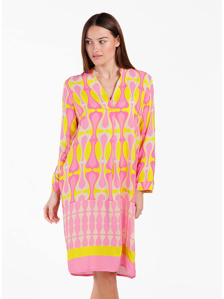 KEY LARGO Sukienka w kolorze jasnoróżowo-żółtym rozmiar: S