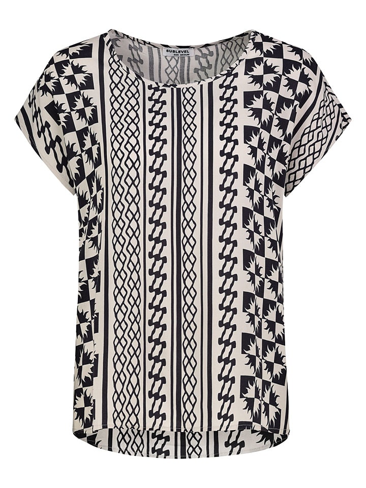 Sublevel Bluzka w kolorze kremowo-granatowym rozmiar: L