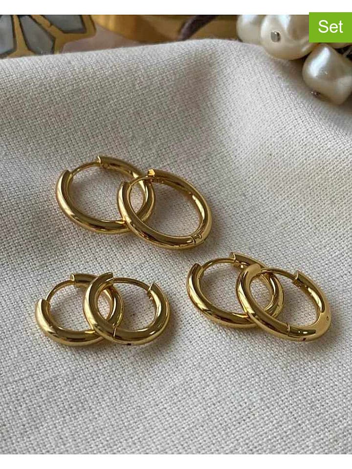 Luseera Kolczyki-kreole (3 pary) rozmiar: onesize