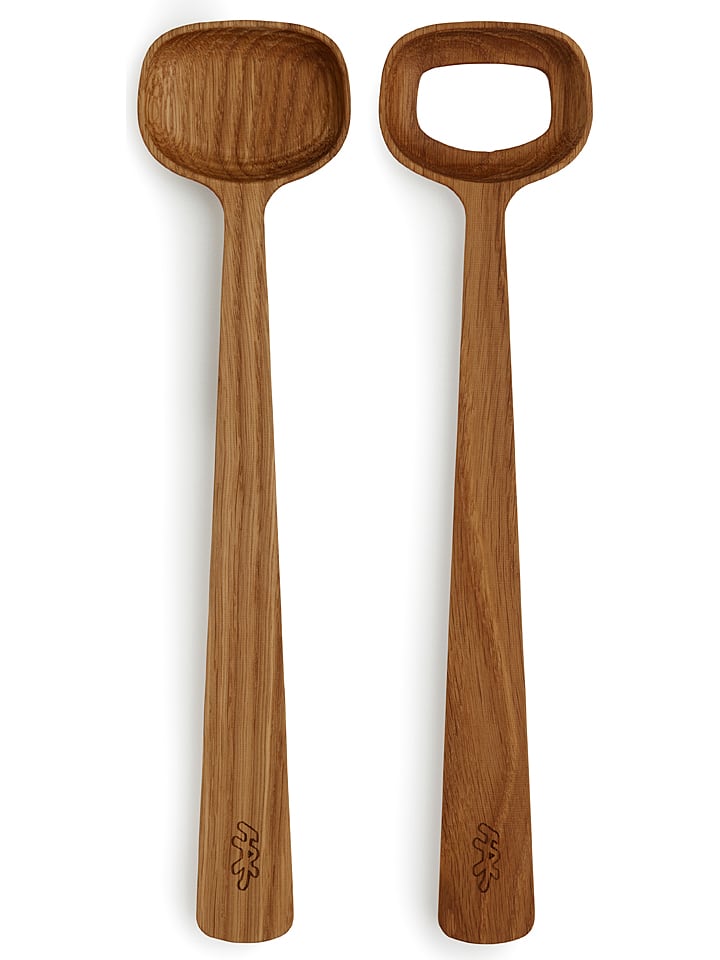 Kähler Sztućce "Hammershøi" w kolorze brązowym do sałatek - dł. 27 cm rozmiar: onesize