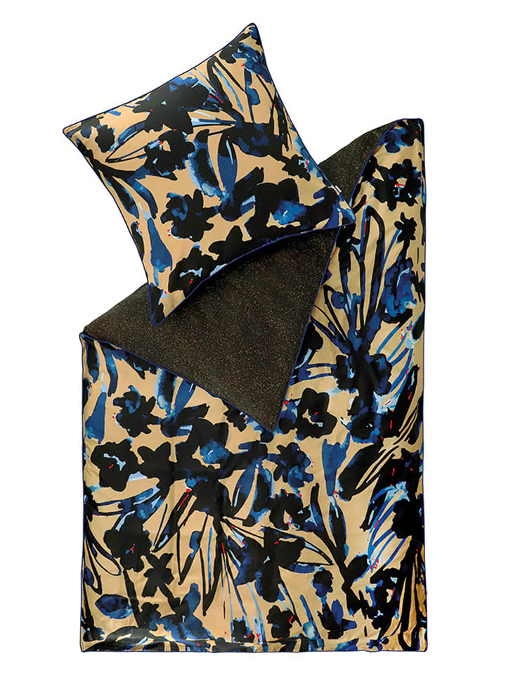 ESPRIT Komplet pościeli satynowej "Pia" w kolorze beżowo-niebieskim rozmiar: 135x200 cm