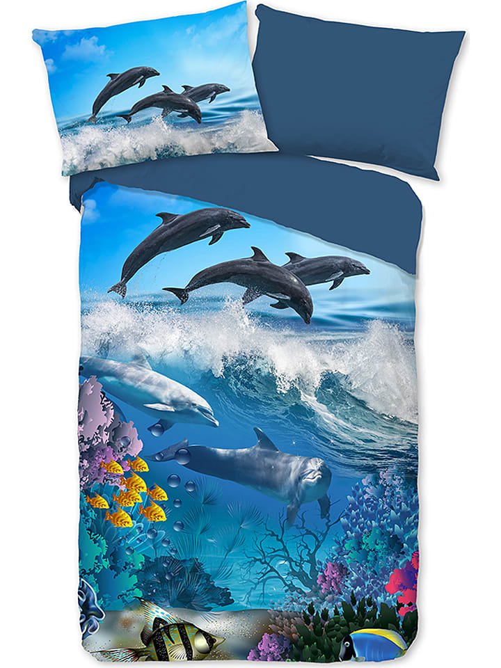 Good Morning Komplet pościeli "Andre" w kolorze niebieskim rozmiar: 140x220 cm