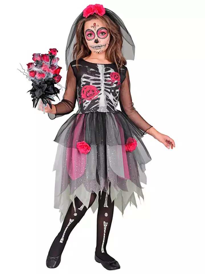 Widmann Kostium "Flower Skeleton Girl" w kolorze szaro-różowym rozmiar: 116