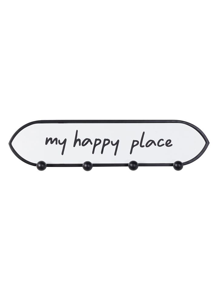 heine home Listwa w kolorze biało-czarnym z haczykami - 49 x 12,5 x 4 cm rozmiar: onesize