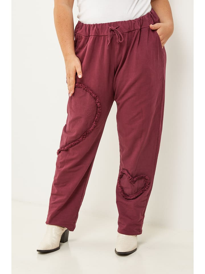 Curvy Lady Spodnie w kolorze bordowym rozmiar: 40/42
