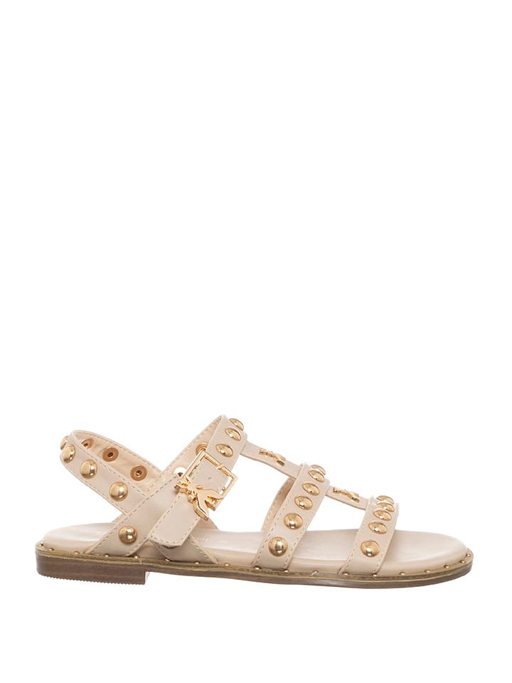 Patrizia Pepe Skórzane sandały w kolorze beżowym rozmiar: 39