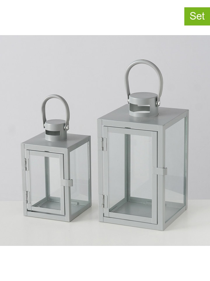 Boltze Lampiony (2 szt.) "Arana" w kolorze jasnoszarym rozmiar: onesize