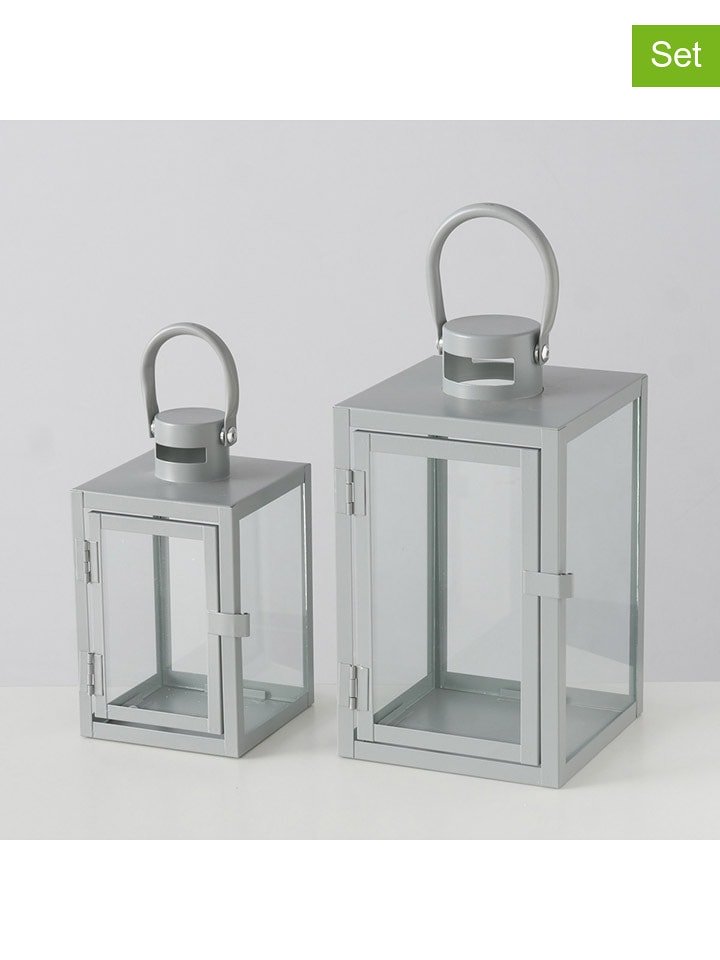 Boltze Lampiony (2 szt.) "Arana" w kolorze jasnoszarym rozmiar: onesize