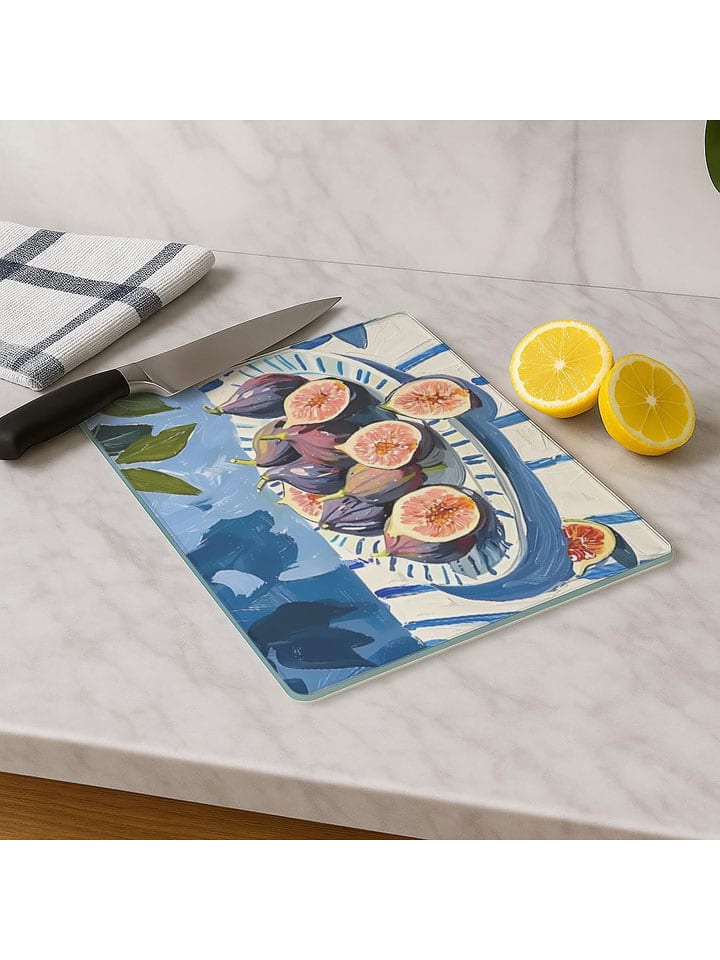 Violeta Home Deska w kolorze kremowo-niebieskim do krojenia - 40 x 30 cm rozmiar: onesize