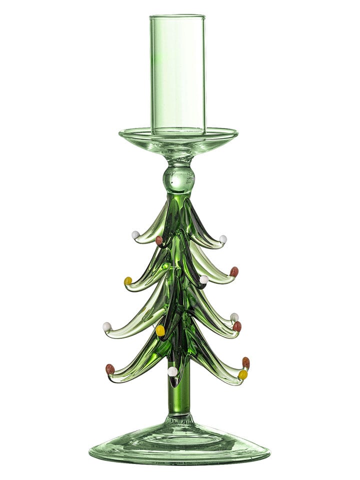 Bloomingville Świecznik "Brant" w kolorze zielonym - wys. 20 x Ø 8 cm rozmiar: onesize