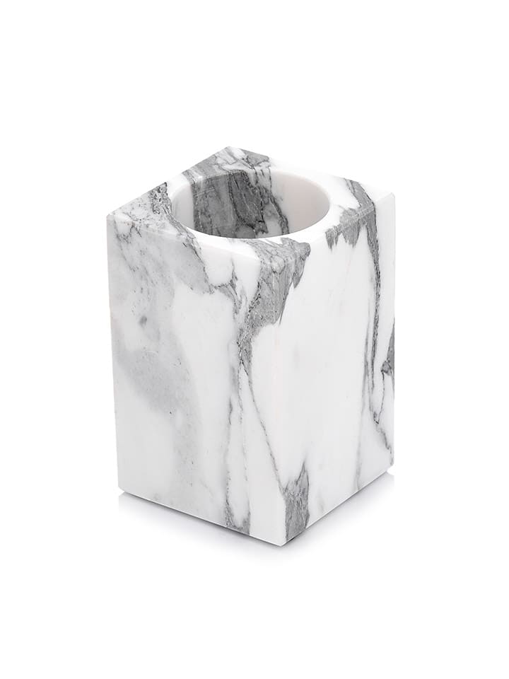 DUKA Kubek w kolorze biało-szarym na szczoteczki do zębów - wys. 10,5 cm rozmiar: onesize