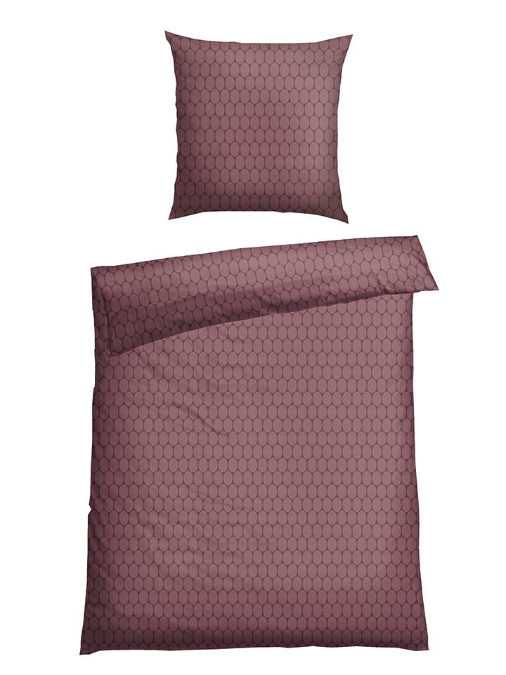 Schiesser Komplet pościeli flanelowej "Drops" w kolorze fioletowym rozmiar: 135x200 cm