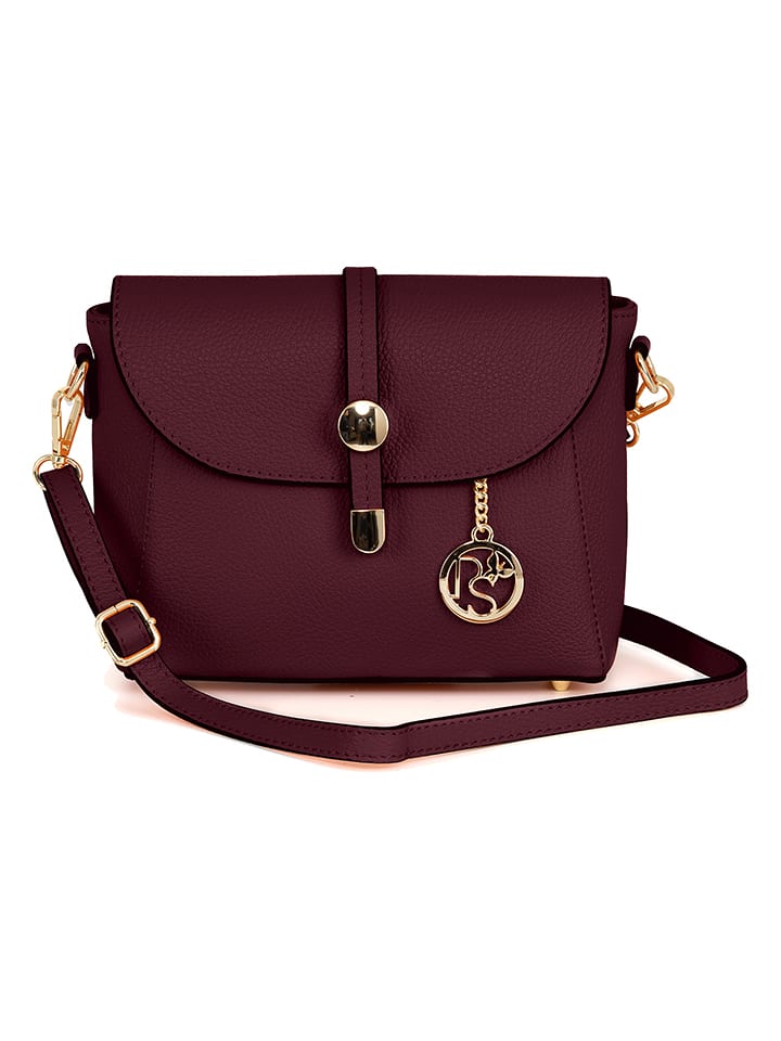 Pia Sassi Skórzana torebka "La Marmora" w kolorze bordowym - 25 x 19 x 8 cm rozmiar: onesize