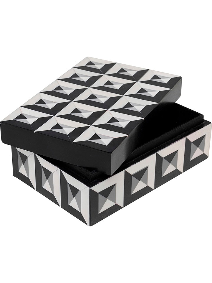 Kare Pojemnik "Jess" w kolorze biało-szaro-czarnym - 20 x 12 x 7 cm rozmiar: onesize