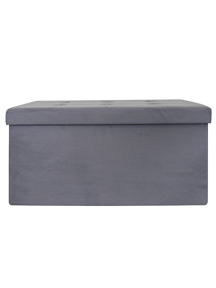 THE HOME DECO FACTORY Skrzynia-siedzisko w kolorze szarym - 76 x 38 x 38 cm rozmiar: onesize