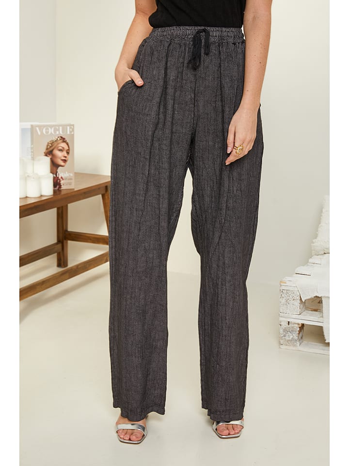 Rodier Lin Lniane spodnie w kolorze czarnym rozmiar: XL/XXL