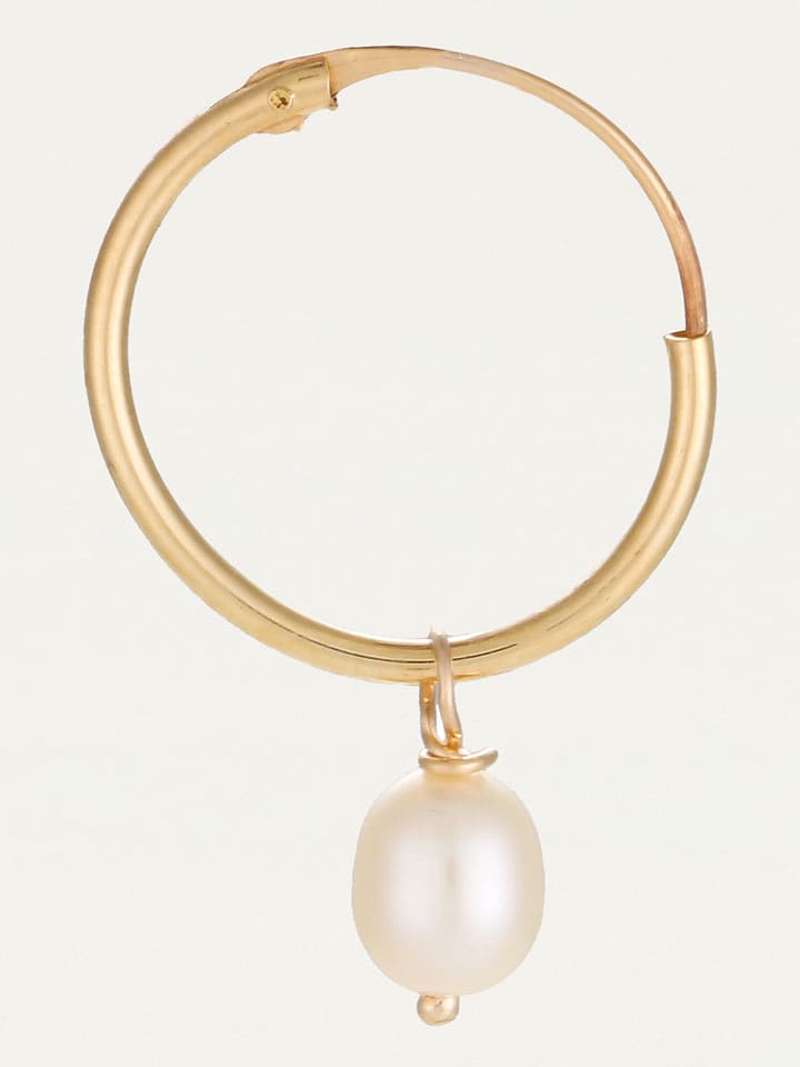 OR ÉCLAT Złote kolczyki-kreole "Gama Perle" z perłami rozmiar: onesize