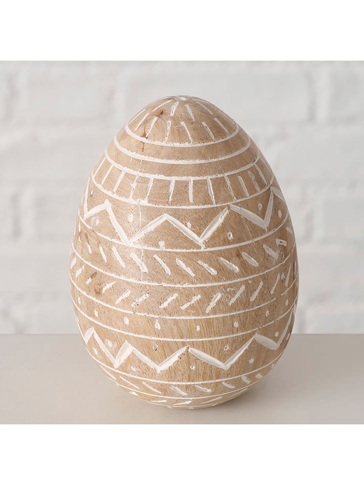 Boltze Dekoracja "Telur" w kolorze beżowym - wys. 10 cm rozmiar: onesize