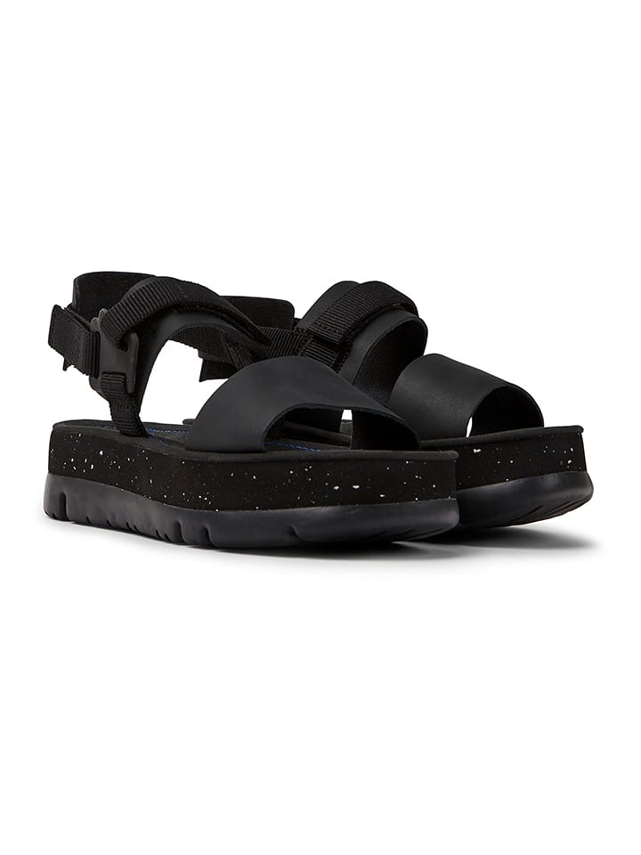 Camper Sandały "Oruga Up" w kolorze czarnym na obcasie rozmiar: 37