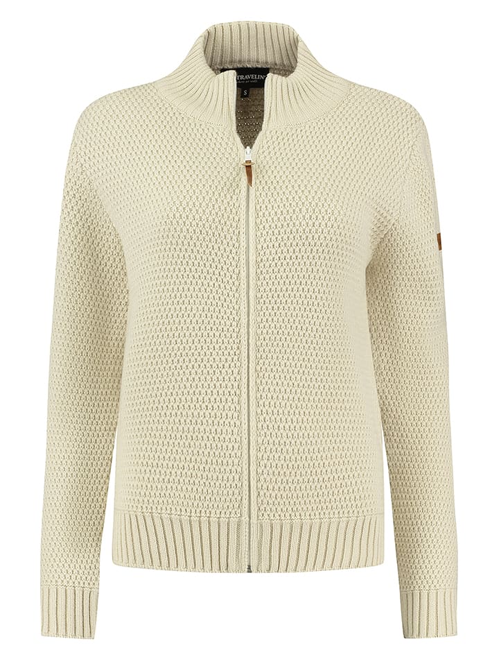 TRAVELIN' Kardigan "Kemi" w kolorze beżowym rozmiar: XL