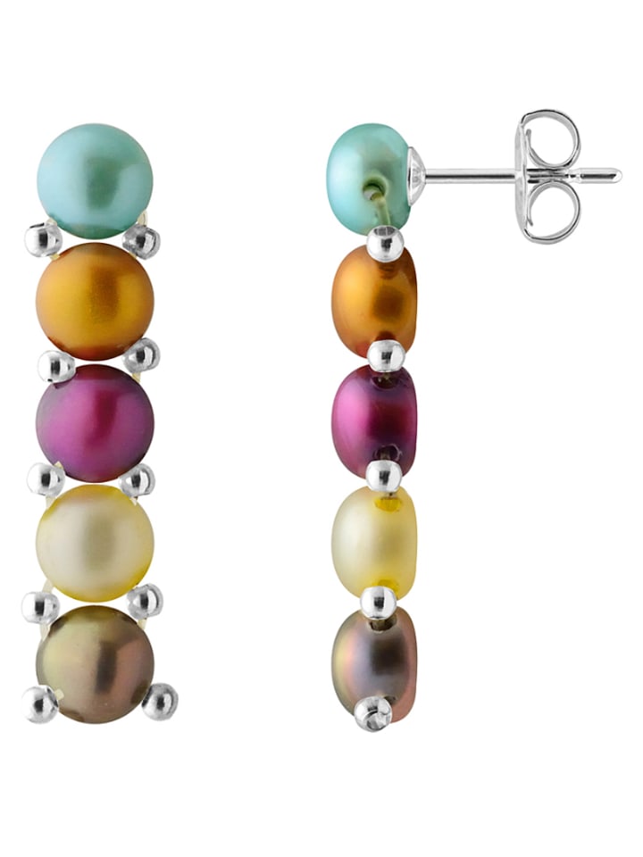 Pearl Addict Srebrne kolczyki-wkrętki z perłami rozmiar: onesize